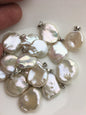 1pc AAA 15-18mm White Keshi freshwater pearl pendant,sterling silver,NC1-023