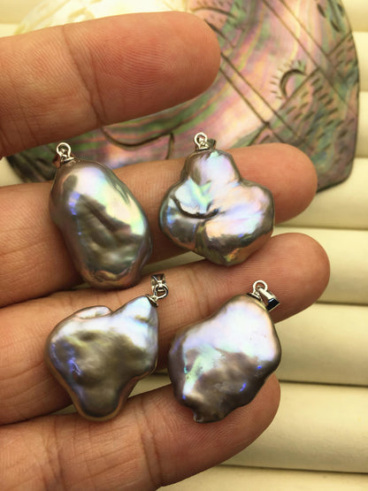1pc AAA 17-20mm Huge Gray Baroque Coin Baroque pearl pendant,NC1-T16-3