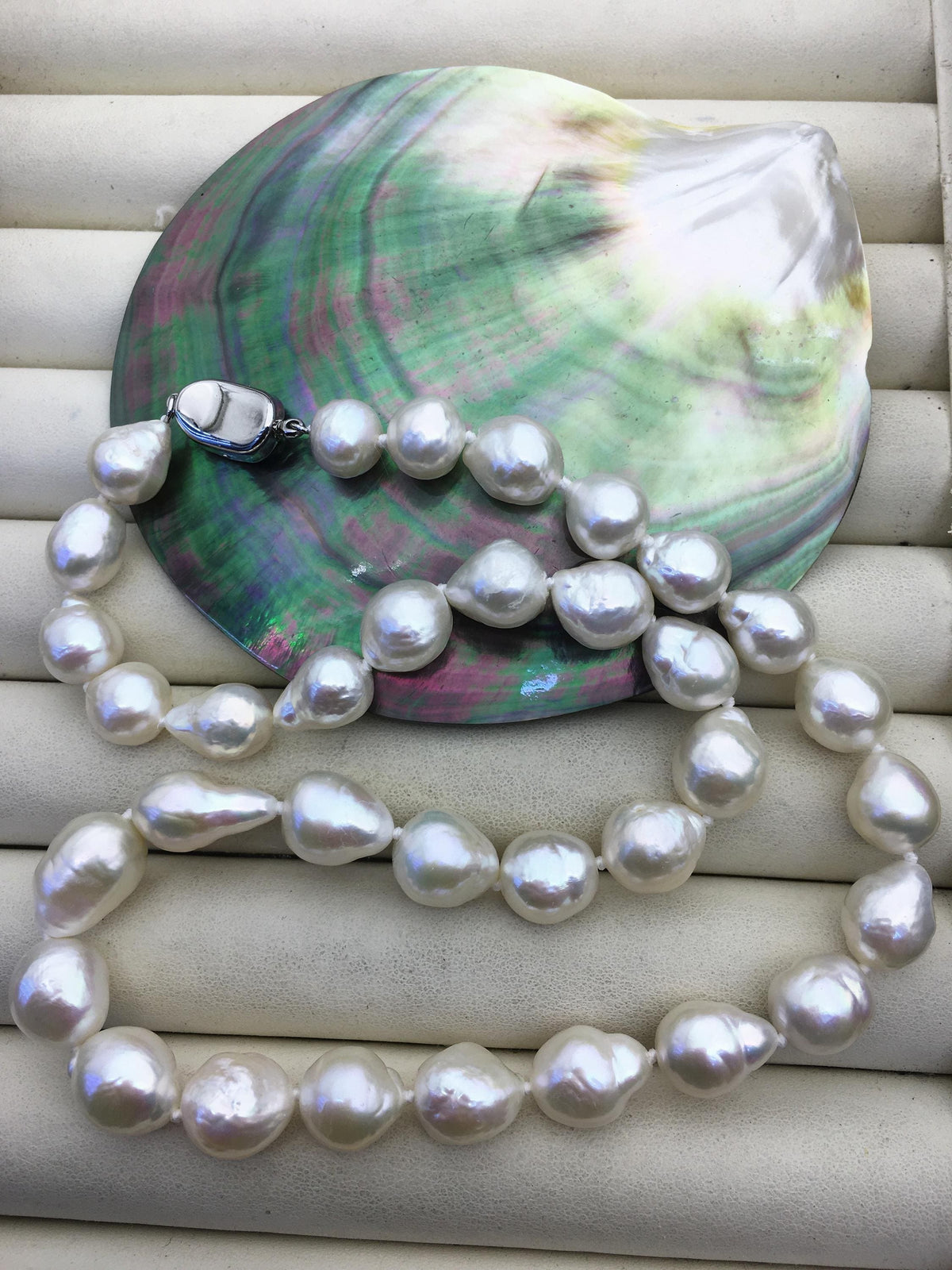 17'' AA+ 9-11mm white baroque drop edison freshwater pearl necklace,NPN1-T30-11