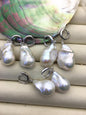 1 pair AAA 13-17mm white flame ball pearl hook earrings,sterling silver,earring with white baroque Natural Pearl,SE3-031-22