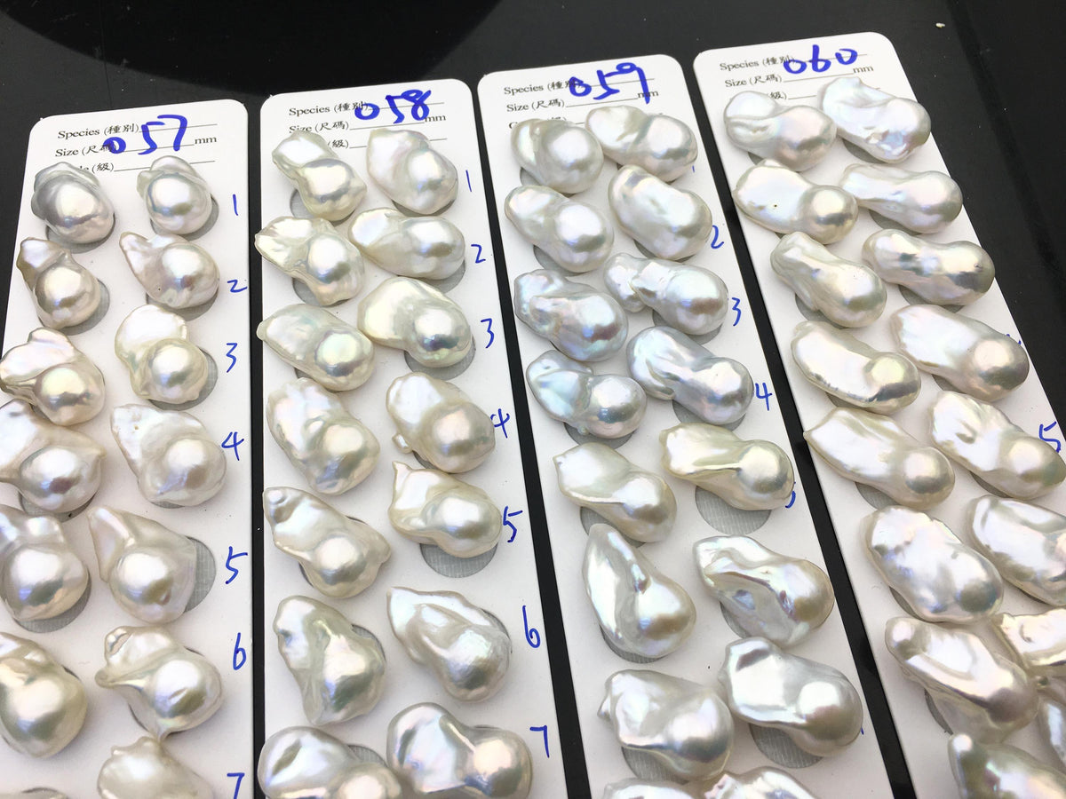 1 pair AAA 14-17x19-28mm White Flameball Pearl Pairs,0.9mm top half hole,Baroque Cultured Freshwater Pearl,flameball pearls,FL15-3A-8-40