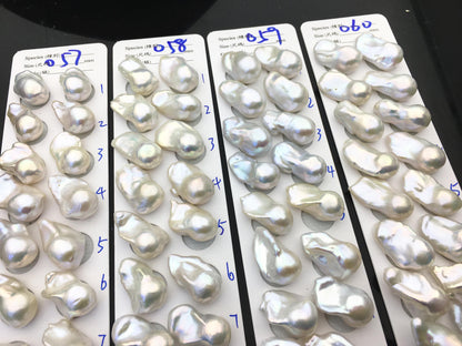 1 pair AAA 14-17x19-28mm White Flameball Pearl Pairs,0.9mm top half hole,Baroque Cultured Freshwater Pearl,flameball pearls,FL15-3A-8-40