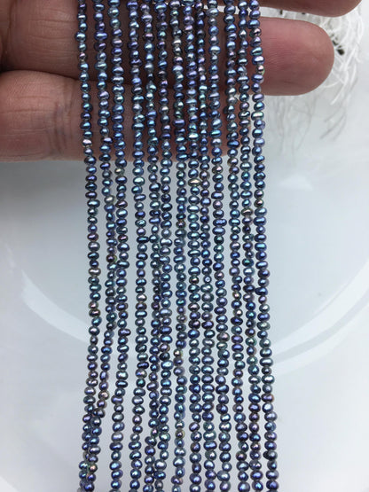 AAA 2-2.2mm deep blue black seed potato freshwater pearls,seed pearl,CR2-2A-22