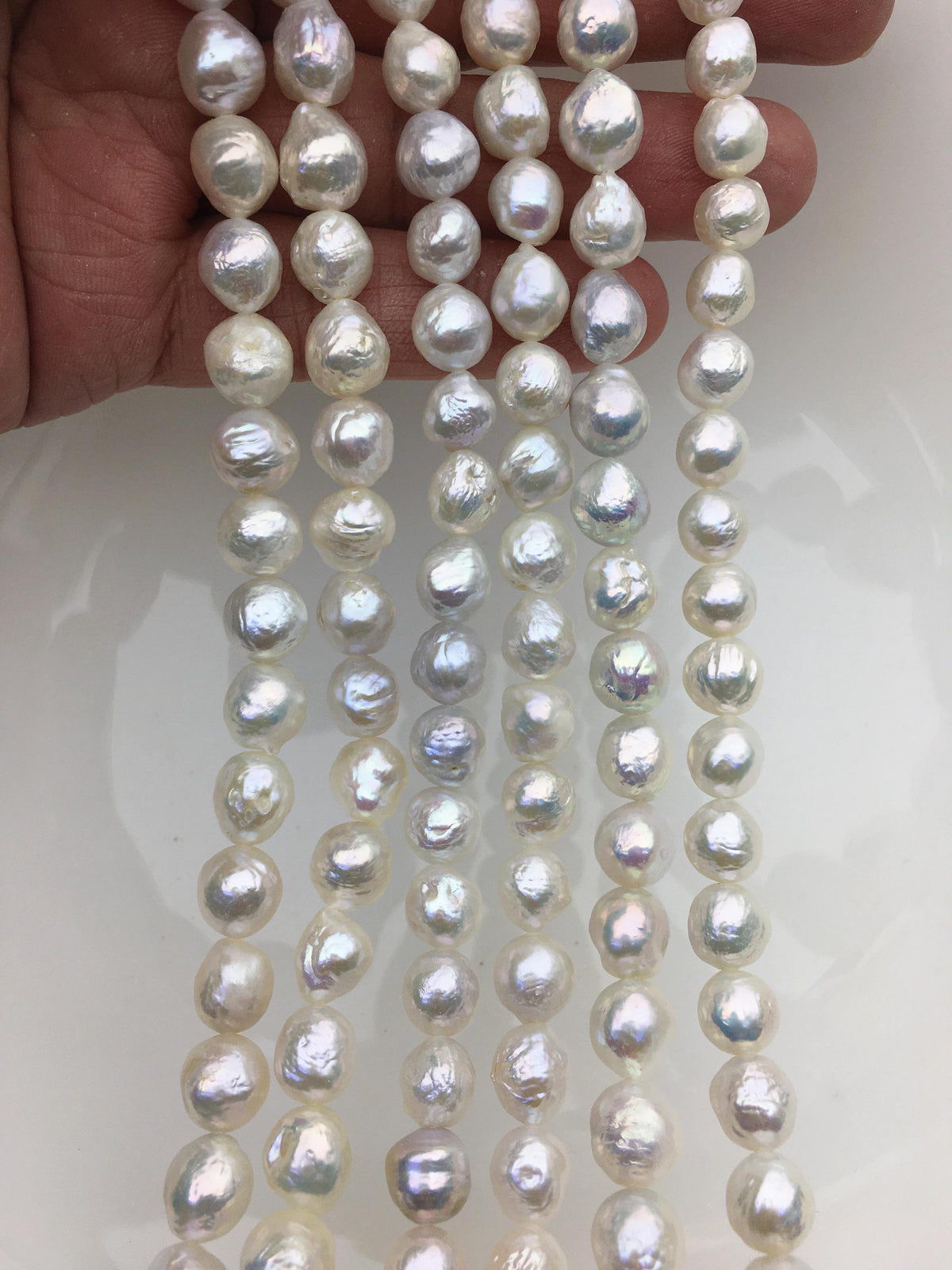 AA+ 8-10mm white baroque drop Edison Freshwater Pearl,ED10-2A-2-41