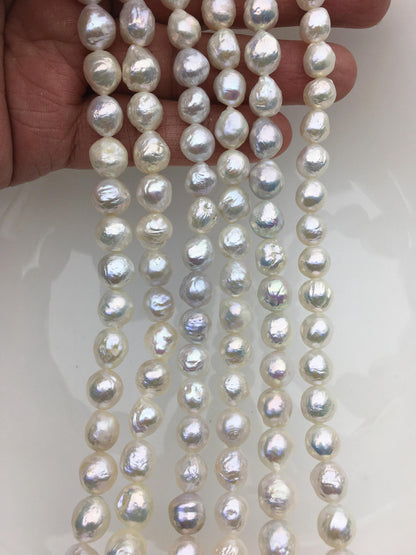 AA+ 8-10mm white baroque drop Edison Freshwater Pearl,ED10-2A-2-41
