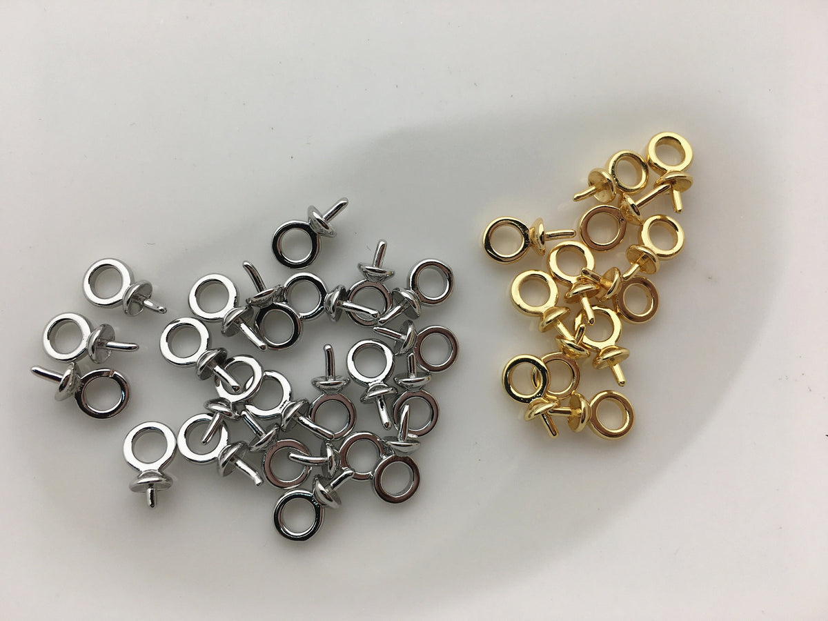 20pcs 4mm Cup Size Flower Silver/Gold pendant hook,copper 18k plated gold for pendant,AAL-003-7
