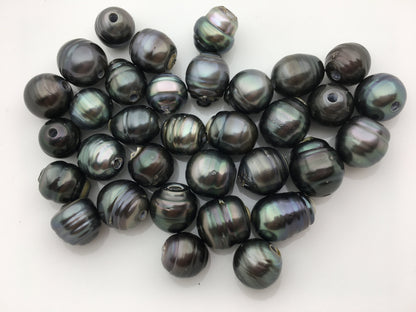 Big Three Drop Green Black Tahitian pearl Leather Cord bracelet,SELECT leather color, Pearl Leather bracelet,Le10-001