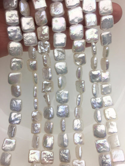 AA+ 9-11mm white square Shape Freshwater Pearl,ZS-113-15