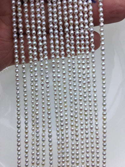 high luster!AAA 2.5-3x3-4mm white oval rice pearls,oval loose pearl beads,diy pearl,genuine pearl,Cultured pearl,diy pearl beads,LR2-3A-24