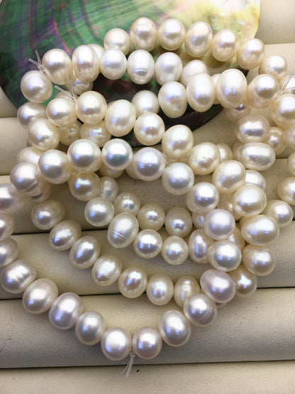 1pc AA+ 8.3-9.3mm 7'' White Freshwater Pearl Elastic string Bracelet, Big Pearl Bracelet,B8-014