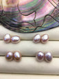 2 pairs AAA 10mm Purple Nugget baroque loose pearl pairs for dangle earrings - 0.9mm top half hole - ZS-103-37-37