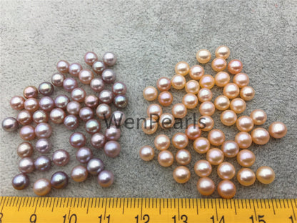5pcs AAA 4.5-5mm pink/purple seed pearl bead,small freshwater round loose pearl wholesale,tiny pearl supply,half hole,no hole,RP4-3A-3