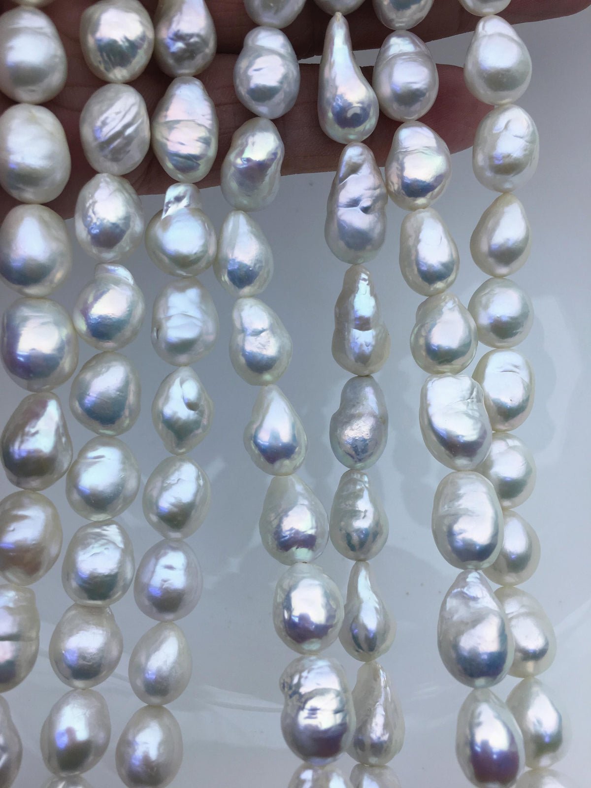 AA+ 9-11mm white baroque drop Edison Freshwater Pearl,ED12-2A-5-51