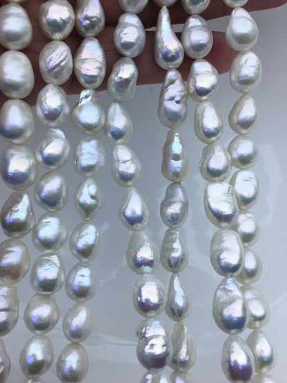 AA+ 9-11mm white baroque drop Edison Freshwater Pearl,ED12-2A-5-51