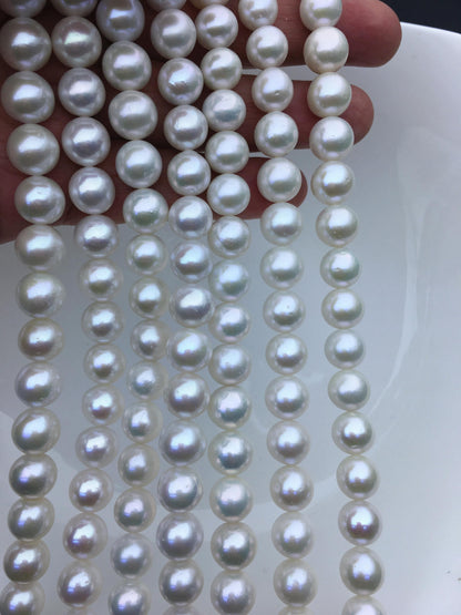 AAA- 9-11mm white round freshwater pearls,full strand,RP9-3A-2