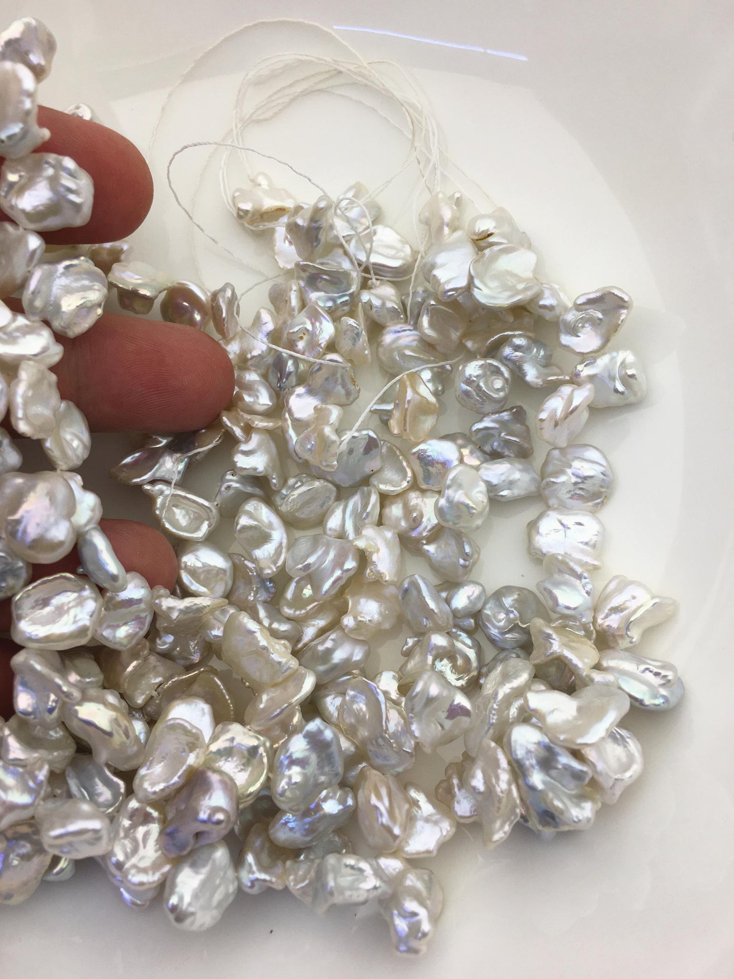 AAA 9-11mm White Keshi Freshwater Pearls,keshi pearl strands,ZS-129-7