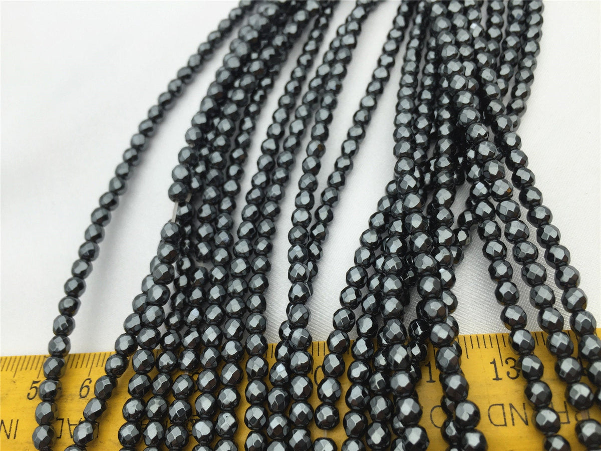 Hematite,4mm Faceted Round,AAA, 105pcs,15.5 inches,G50-R4-001