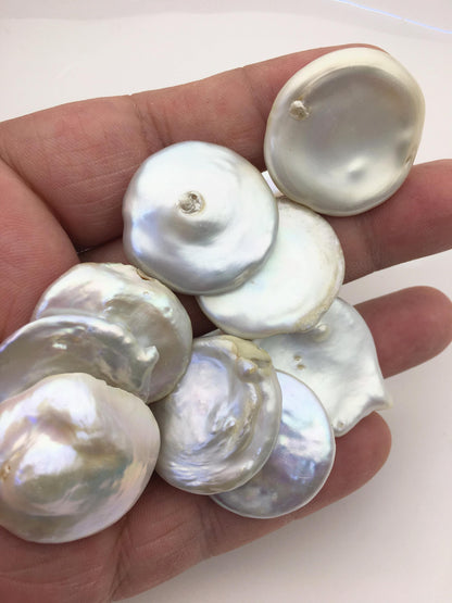 10pcs AA 20-25mm Huge Keshi freshwater pearls,white keshi pearl,no hole,ZS-127-T18