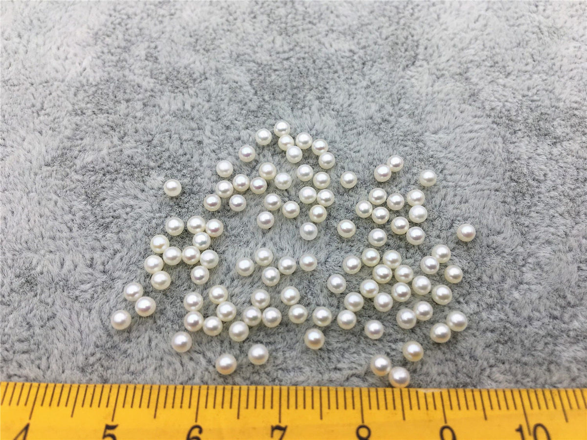 AAAA 2.5-2.7mm white round seed freshwater pearls,no hole,tiny pearl supply,good quality,through hole,RP2-4A-3