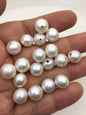 10pcs AAA/AA+ 11-12mm white button near round freshwater pearls,2.2mm large hole,RP11-T4