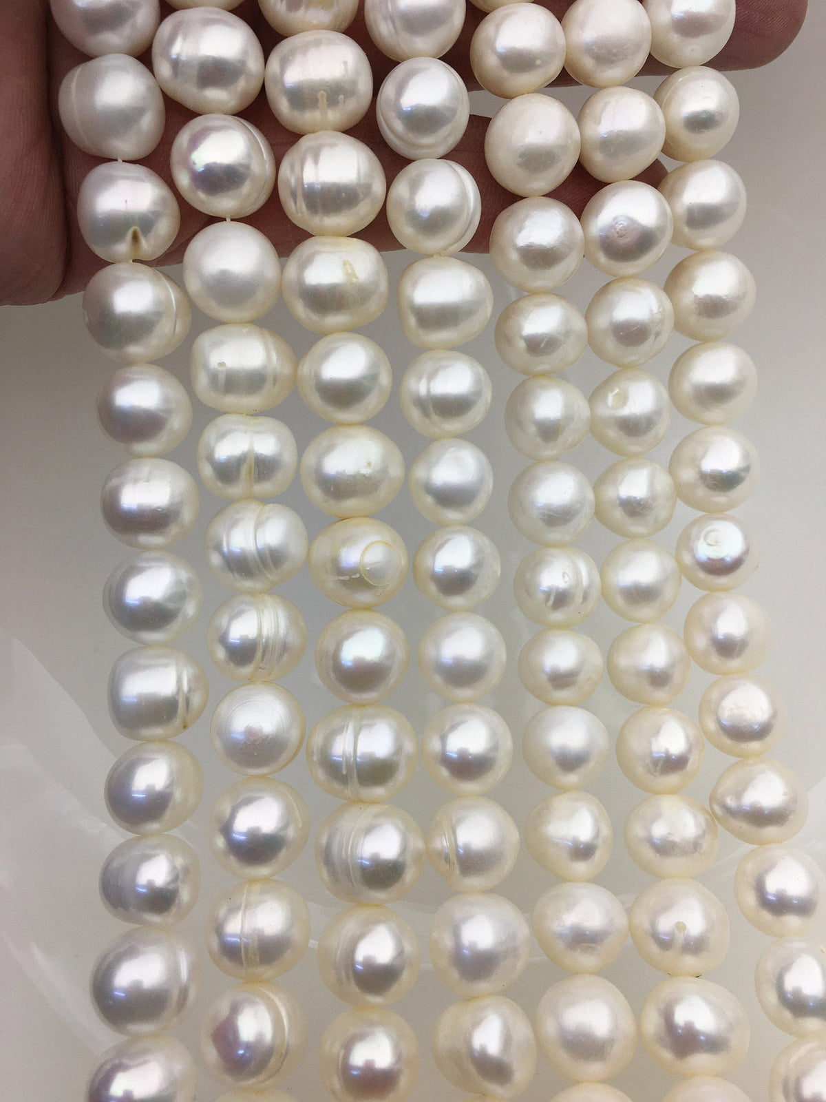 AA 10.4-11mm white Near Round potato freshwater pearls,1.5mm,2.0mm,2.2mm,2.5mm,3.0mm big hole,pearl for DIY,CR10-2A-SLWc-1