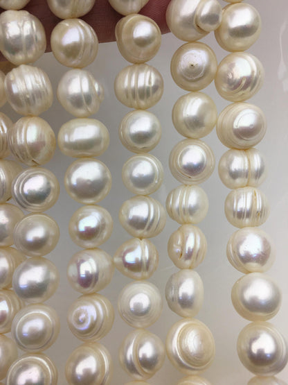 AA 12.4-14mm large white ring potato freshwater pearl,big size pearl,CR13-2A-2