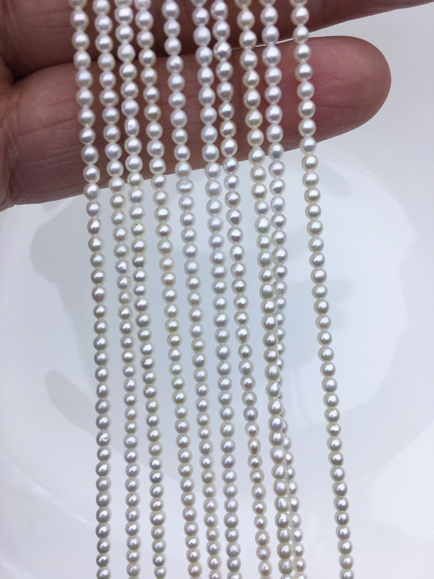 AAA 2.5-3mm white oval near round seed freshwater pearls,Valentine's Day gift,for pearl necklace,loose freshwater pearl,RP2-T6