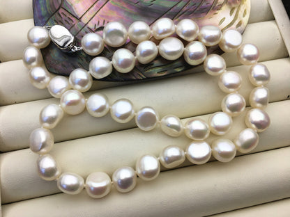 17.5'' AA+ 10mm White Nugget Pearl necklace, NPN1-T40