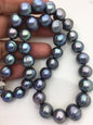 18 inches 11.5-12.5mm big AA Black Deep Blue potato freshwater Pearl necklace,genuine freshwater Pearl necklace,NPN1-122-3