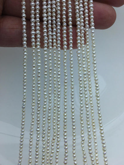 AAA 2.4-2.6mm tiny white near round seed freshwater pearl,genuine pearl strands at wholesale prices,RP2-3A-7
