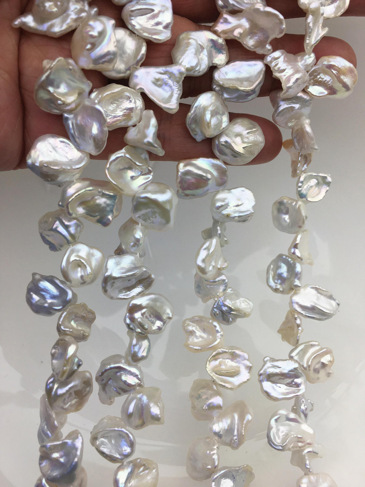 15.5'' AAA 11-13mm White Keshi Freshwater Pearls,keshi pearl strands,ZS-129-10