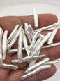 10pcs AAA 4-6x25-40mm Long White Toothpick pearls,0.8mm top side hole,ZS-80-6