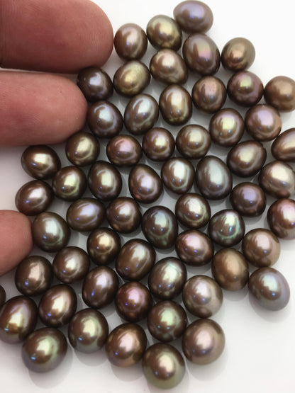 20pcs AAA 8-8.5mm brown rice freshwater pearls,no hole,LR8-T10