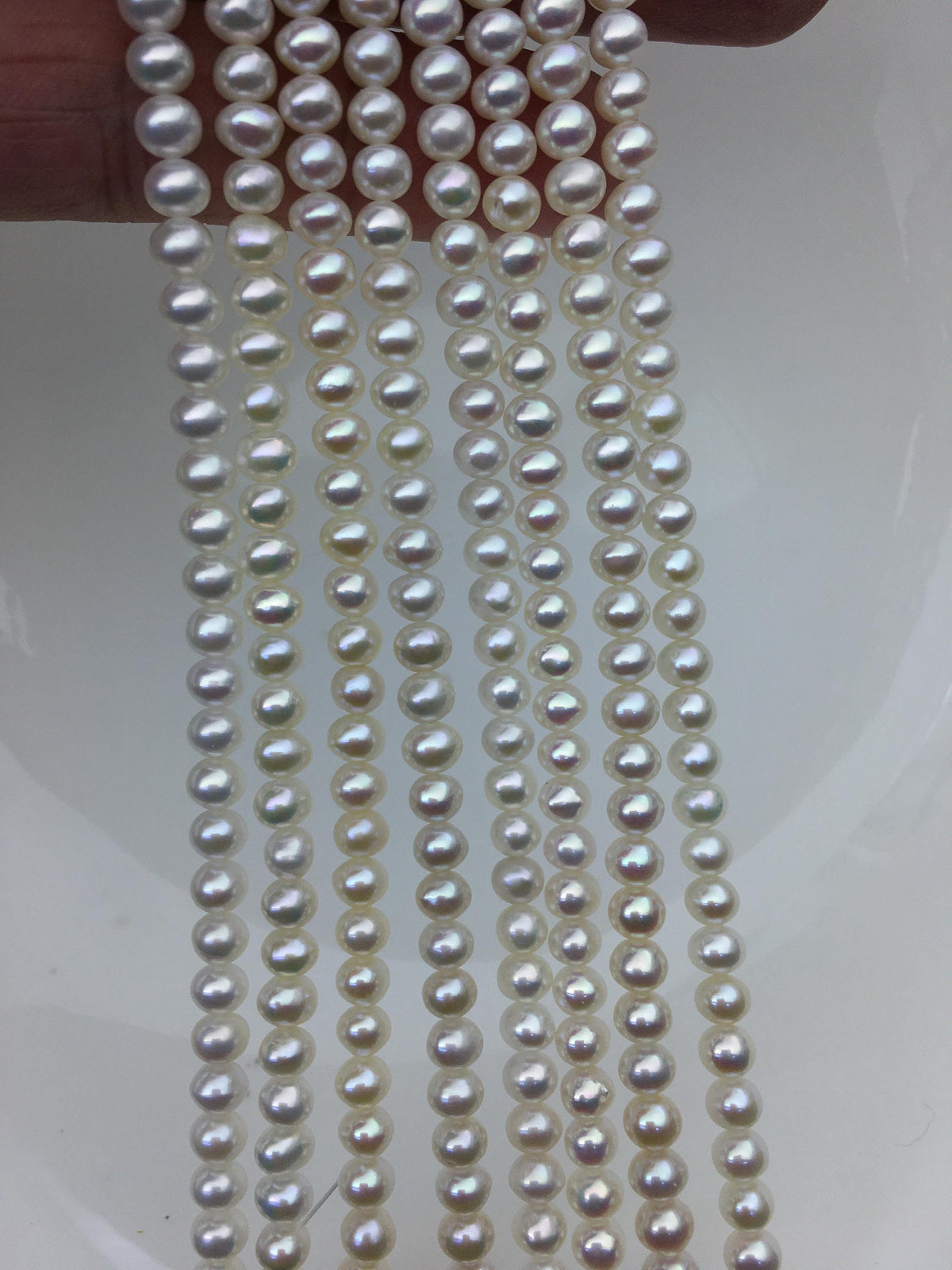 High Luster!AAA 4.5-5mm tiny white button round pearls,full strand,Rondelle pearl Beads,white freshwater pearl,loose strands,SM4-3A-44