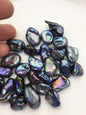 26pcs AA+ 18-21mm black blue green keshi freshwater pearls, no hole,ZS-T50