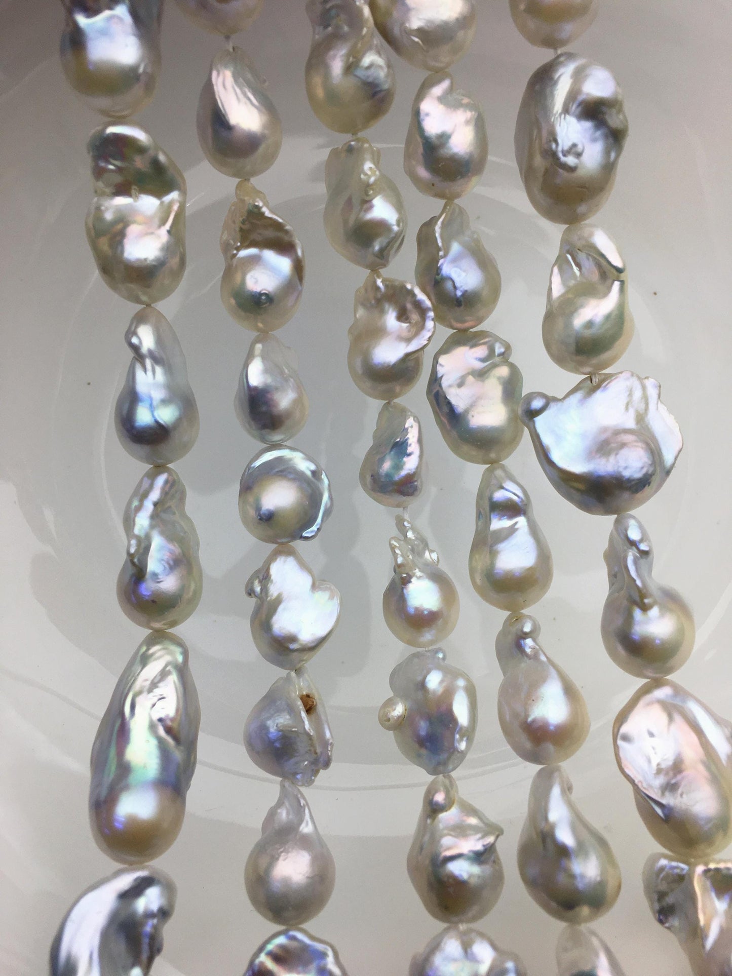 15.5'' AA 12-15mm white flame ball pearl,FL15-2A-5-30