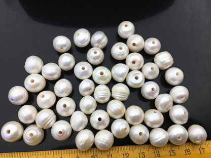 20pcs AA+ 12-13mm Big Thick white button round freshwater pearls,2.2mm large hole,Rondelle pearl Beads,loose freshwater pearl,SM12-2A-2