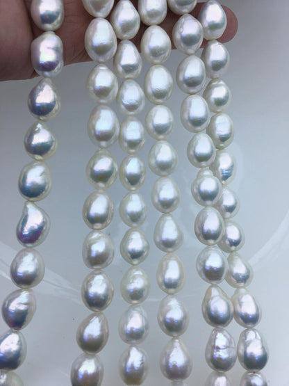 AAA- 9-11mm white drop Edison Freshwater Pearl,ED12-2A-5-72