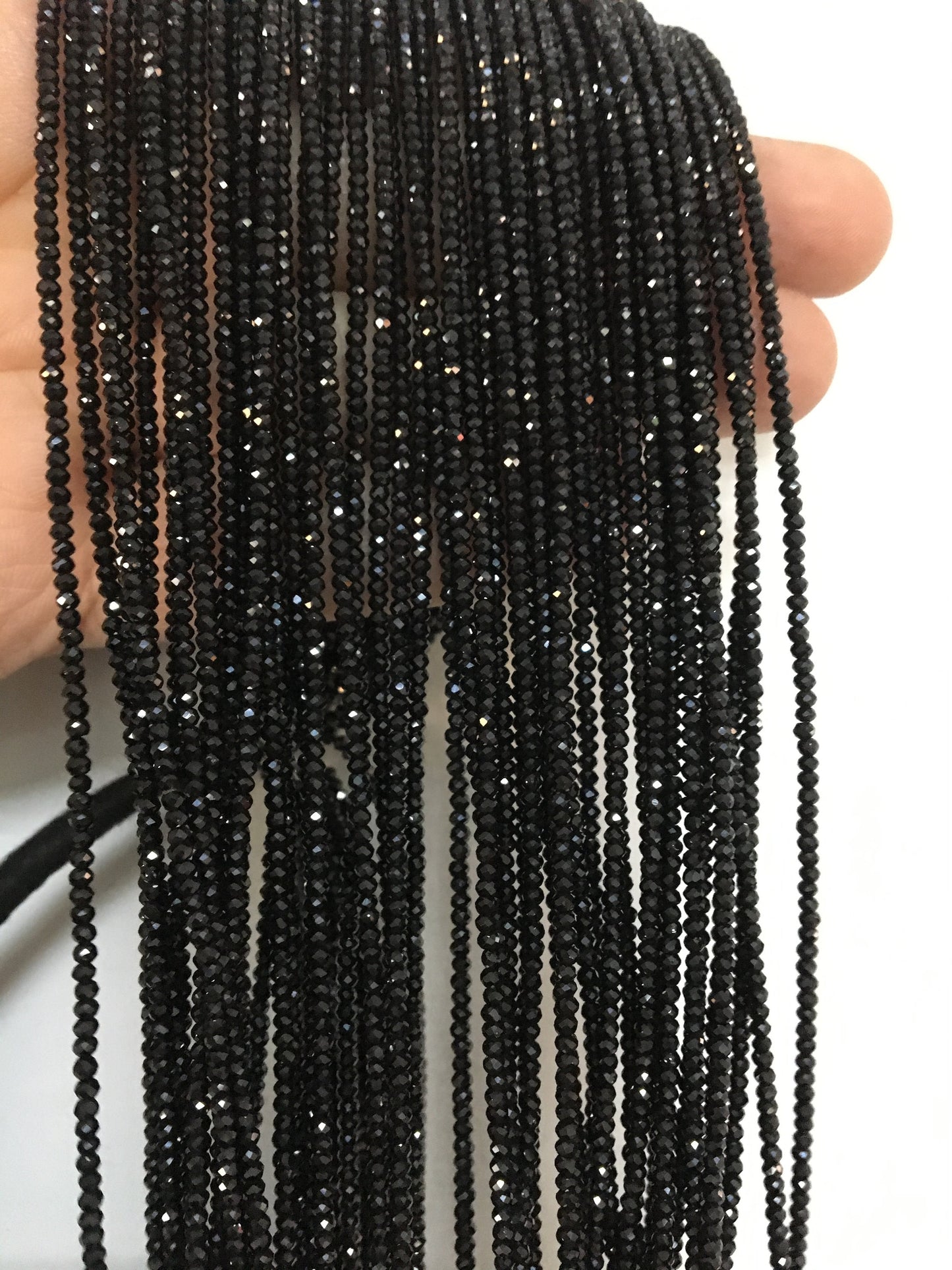 15.5'' AAA 2.3mmx1.5mm Black Spinel Faceted beads,Semi Precious stone,black spinel beads,SP-B21-001