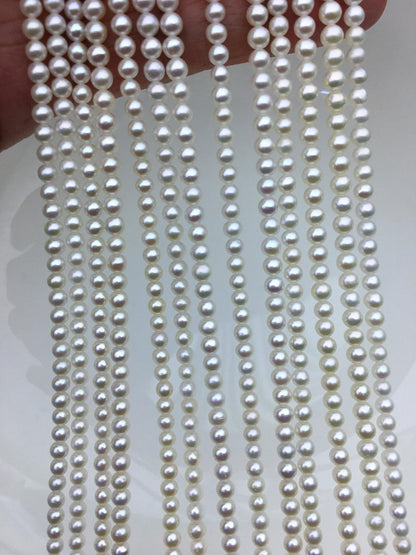AAA 3.5-4mm white round freshwater pearls, seed pearl,white pearl,full strand,round pearl strands,pearl wholesale,RP3-3AY-GJ-2