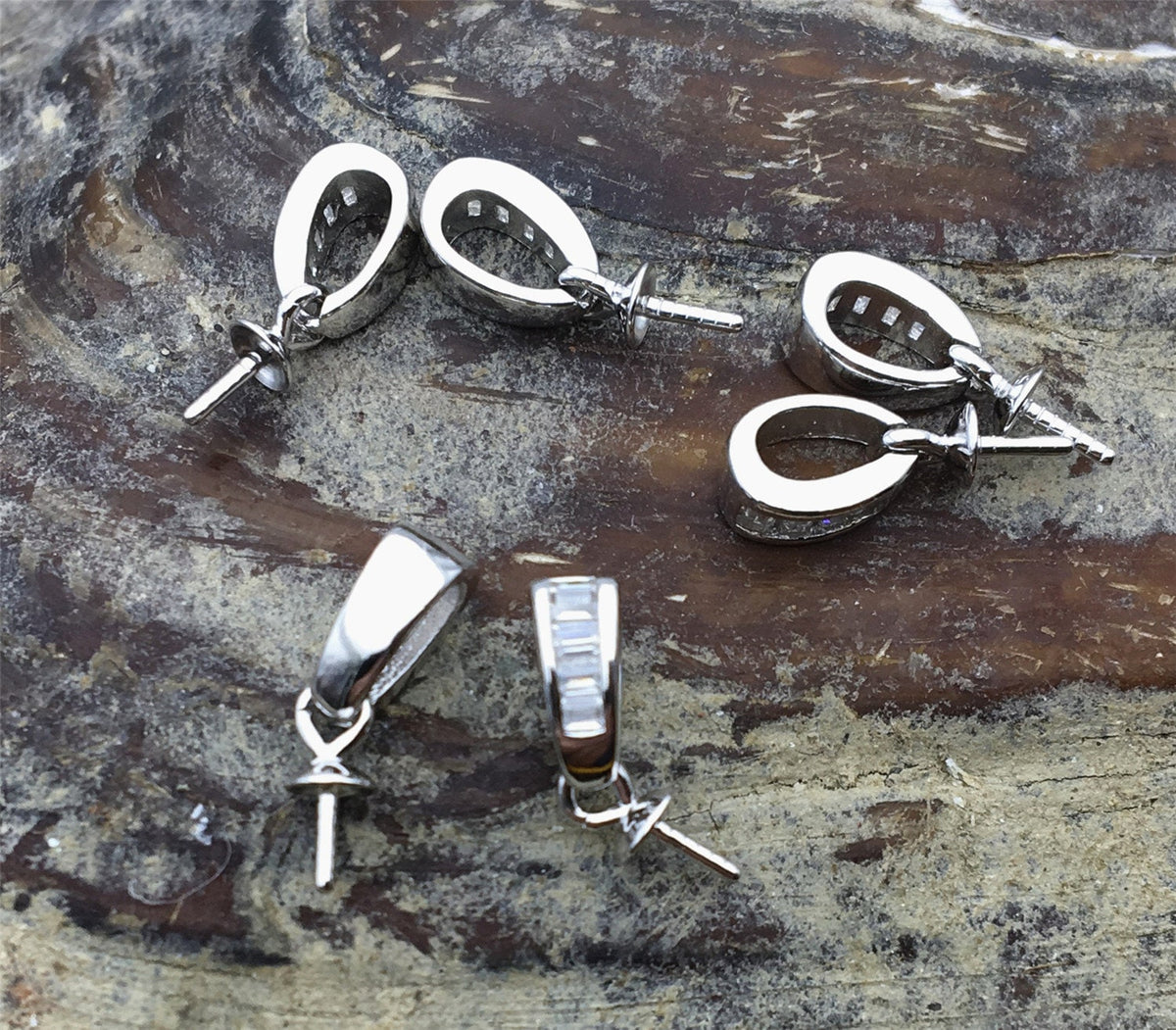 Cz zircon S925 sterling silver pendant hook, for pendant,for DIY,wholesale,ASL-P-005