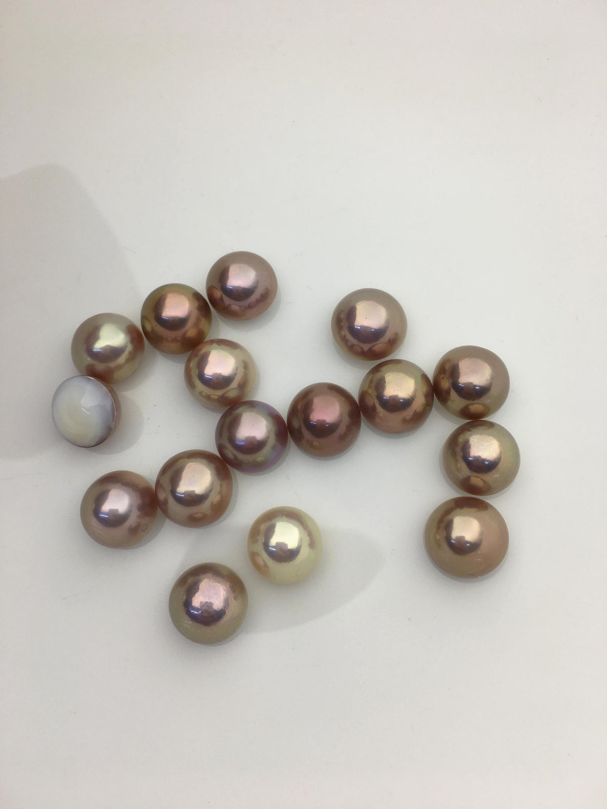 16pcs AAA 11-12mm Baroque Freshwater Mabe Natural Rainbow Freshwater Pearls,no hole,MB-T17