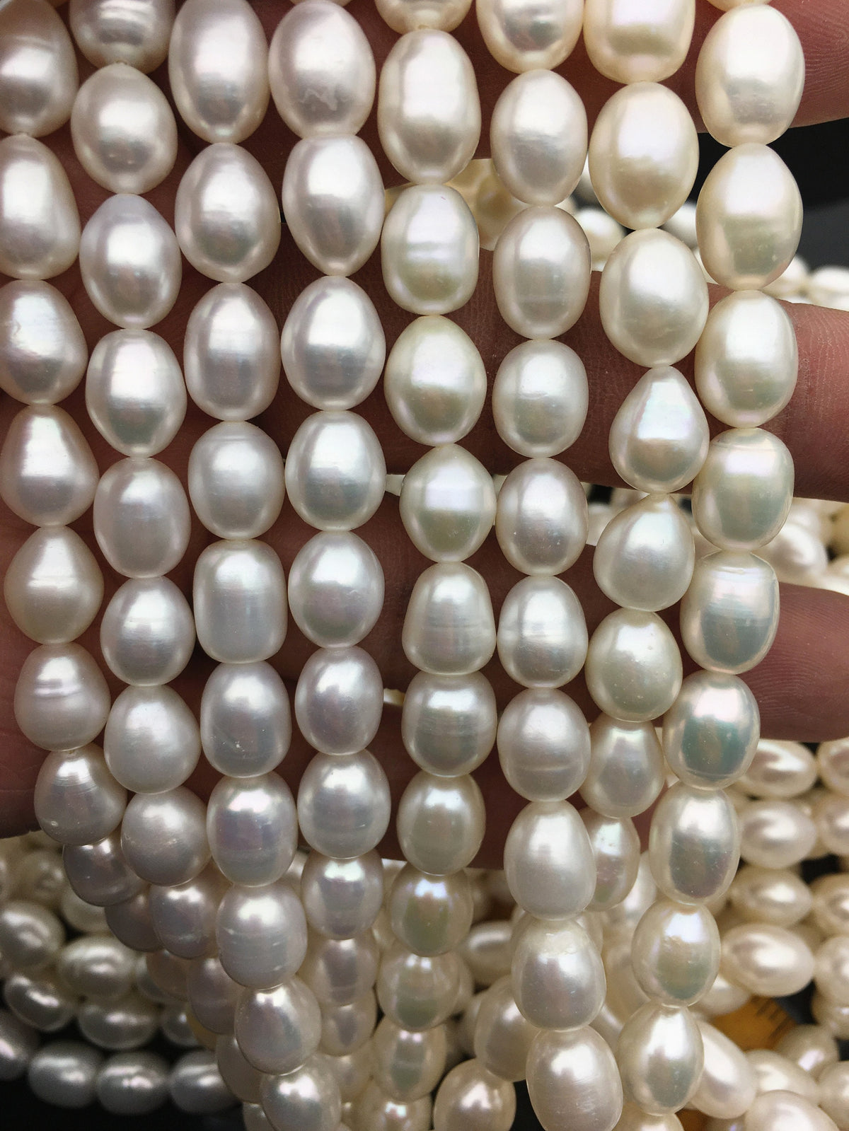 AA 8.4-9.3x8.5-13mm white rice freshwater pearls,diy pearl beads,rice pearl necklace,Christmas pearl necklace,DIY pearl,LR9-2A-1