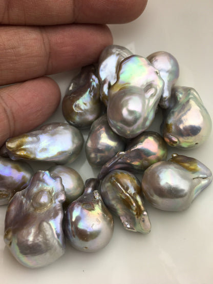 Gray Flameball pearl and leather necklace,Baroque Freshwater Pearl Drop Necklace,Flaming ball pearl necklace,wholesale,Le4-057