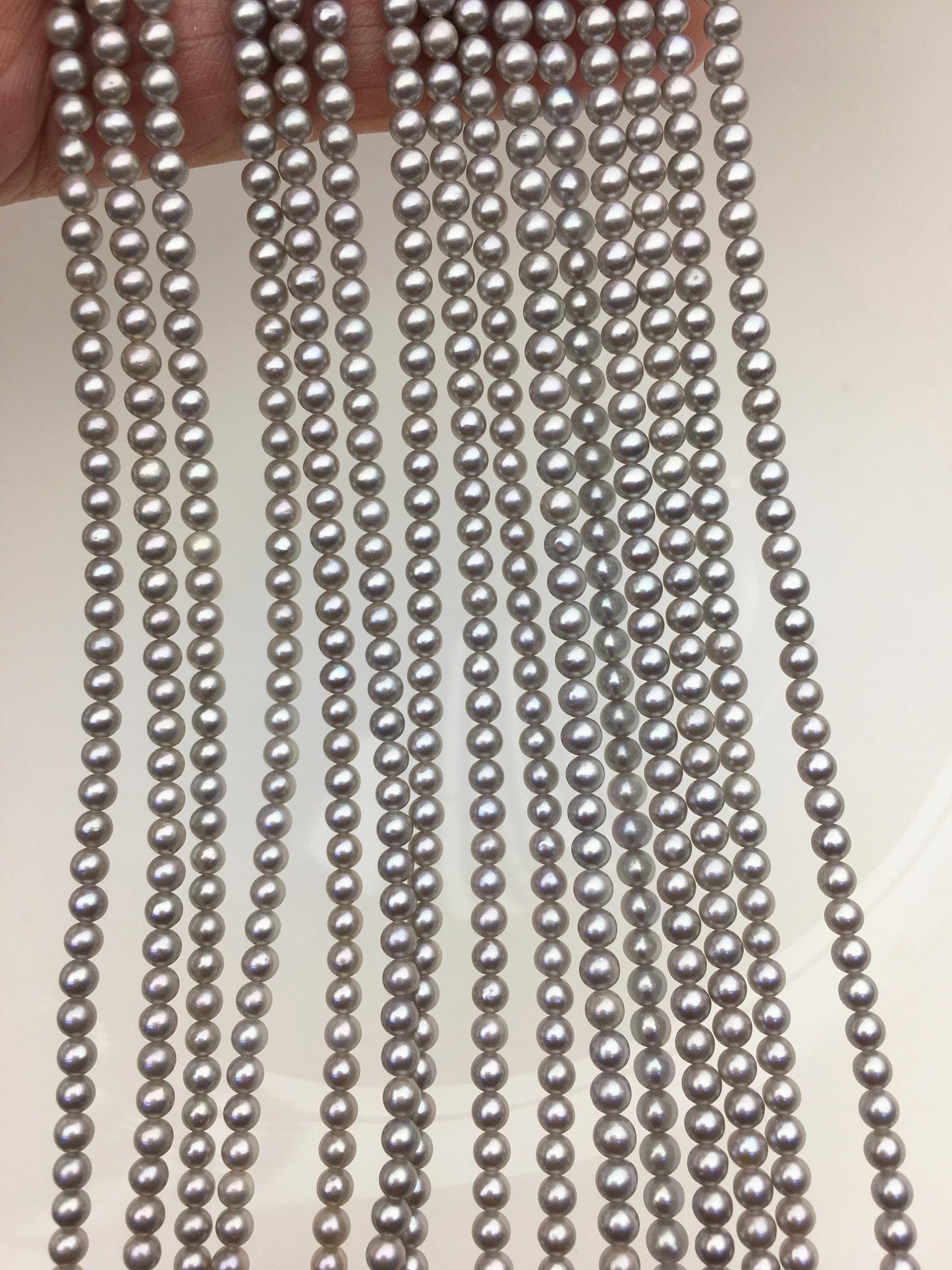 AA+ 3-3.5mm Gray round freshwater pearls,RP3-T7