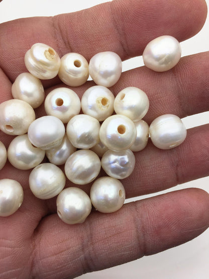 20pcs AA 10.4-11.4mm white Rondelle freshwater pearls,2.2mm large hole,SM11-2A-4