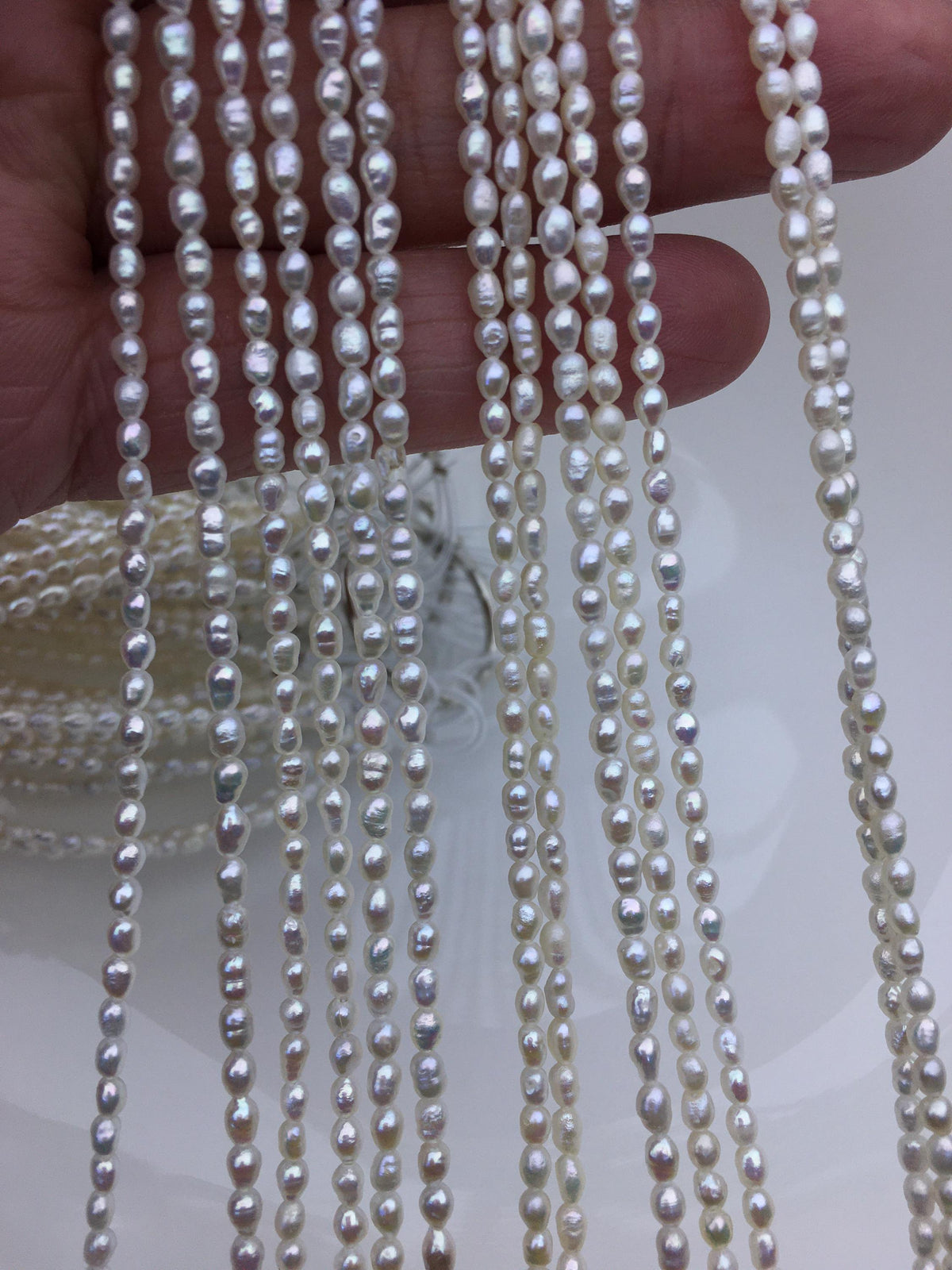 AA 2.5-3mm white rice freshwater pearls,genuine pearl,Cultured pearl,diy pearl beads,LR2-T4
