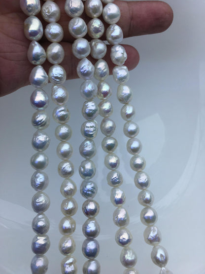AA+ 7-9mm white baroque Edison Freshwater Pearl,ED12-2A-5-31