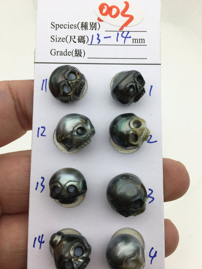 1pc 12-14mm Big Tahitian HandMade Carved Skull Sea Pearl Beads For necklace pendant earrings,Natural Color,Diy pearl,CAC-SKU-015-1