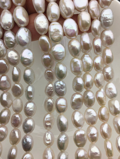 AA+ 9-11mm White ellipse Freshwater Pearl,ZS-119-10